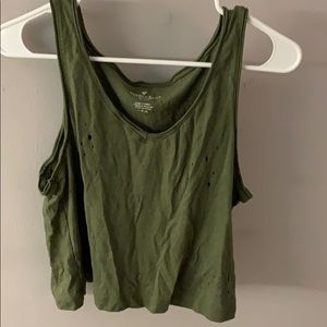 green distressed tank top